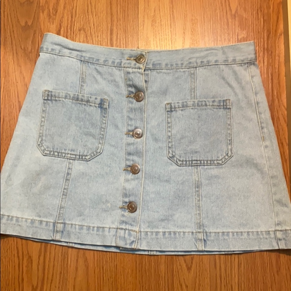 Denim button up skirt